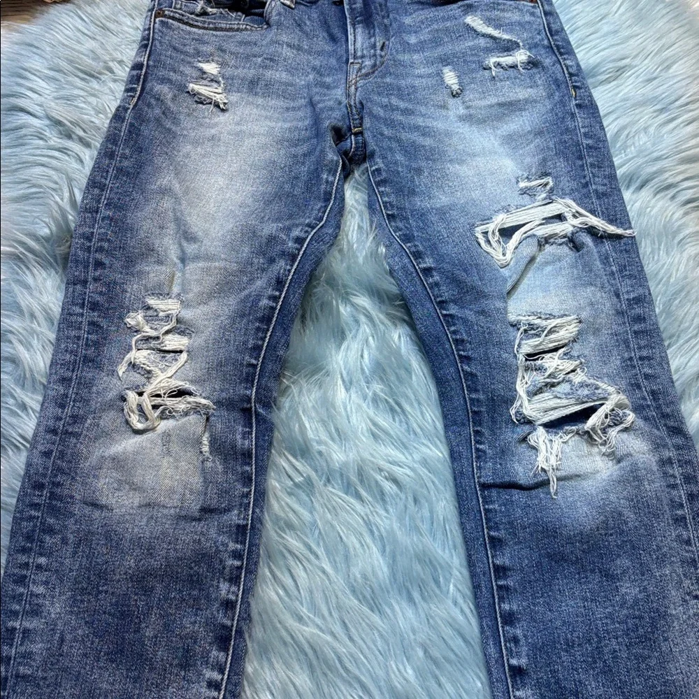 American Eagle Outfitters Skinny Fit Distressed Denim Jeans Sz 28X28